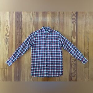 Duck Head, Men's Plaid Flannel Shirt, Red / White / Blue, Extra Small